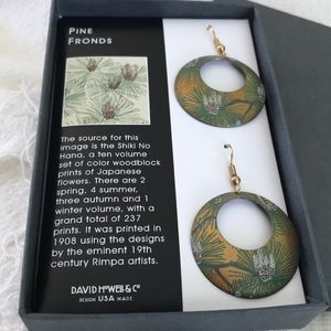 David Howell Pine Fronds Christmas Earrings